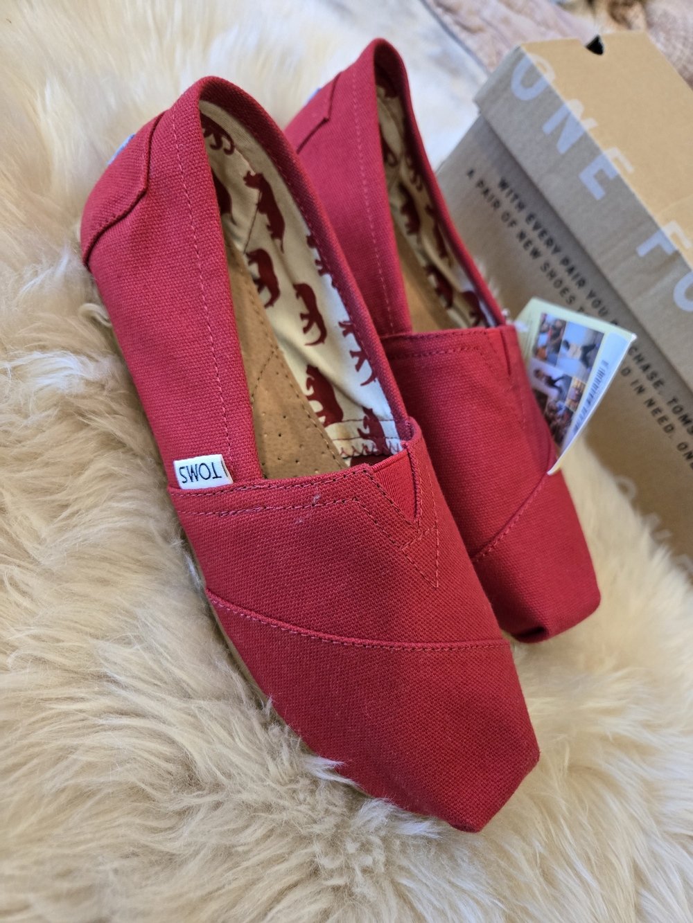 TOMS Classic Alpargata Slip-On in Red